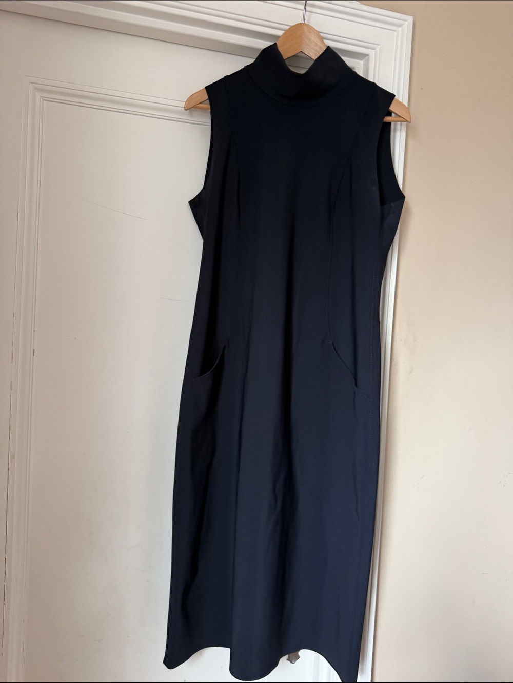 Maria Pinto Sleeveless Turtleneck Midi Dress in Black